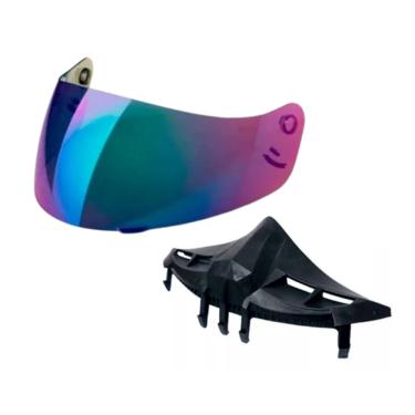 Imagem de Kit Viseira Cristal e Narigueira Alta Capacete Ebf Spark E0x