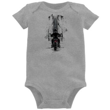 Imagem de Body Bebê Motociclista na floresta - Foca na Moda, Cinza, G