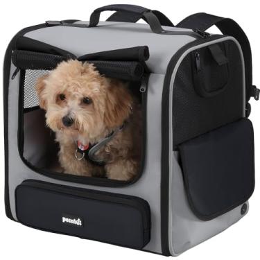 Imagem de Pecute Mochila para transporte de gatos, mochila de transporte para animais de estimação amplia o espaço, mochila estável para animais de estimação para gatos e cães pequenos, bolsa ventilada para