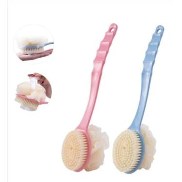Imagem de Escova De Banho Com Bucha 2 Em 1 Para Esfregar As Costas e Esfregar(3 unidades)
