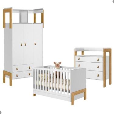 Imagem de Conjunto para Quarto Infantil Esquel Branco Acetinado - CasaH