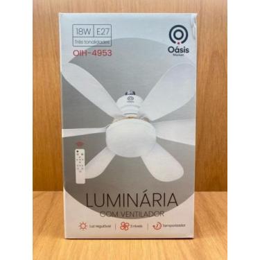 Imagem de Luminária Com Ventilador 3 Níveis e Luz Regulável Oasis OIH-4953