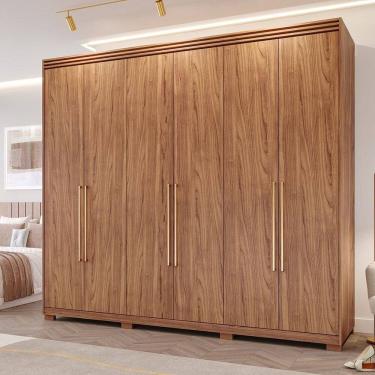 Imagem de Guarda-Roupa Casal 6 Portas com Espelho Interno Giratório 235cm 100% MDF Turim Espresso Móveis