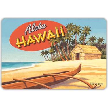 Imagem de Havaí Vintage Conjunto de Cartão Postal (30) - Aloha Havaí Praia Canoe por Kerne Erickson