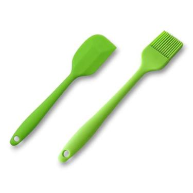 Imagem de Kit 02 Pcs Espátula 28cm E Pincel 26,5cm De Untar Silicone - MG Metais