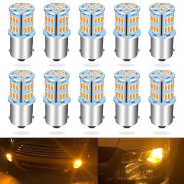 Imagem de UNXMRFF Lâmpadas LED 1156 BA15S Amarelo Âmbar 12 Volts 1141 Lâmpada LED, Baioneta Base de Contato Único 1073 1003 BA15S 7506 Lâmpadas LED para Carro Caminhão, Motocicleta RV Blinker Luzes de seta