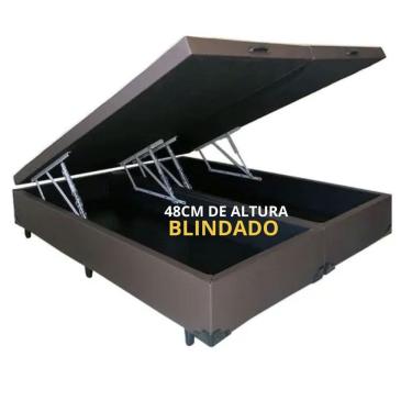 Imagem de Cama Bau Casal Bipartido - Super Reforçada. Corino 