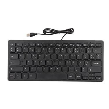 Imagem de Teclado de idioma ultrafino de 78 teclas, teclado de idioma bilíngue alemão/russo/francês, teclado de computador com fio USB para vários dispositivos de eficiência de trabalho,(francês)