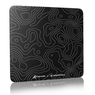Imagem de ATTACK SHARK Tapete de mouse para jogos de vidro CM05, tapete de mouse grande de 45 x 39,9 cm, mousepads rígidos 9H antiderrapantes, superfície de vidro nano-texturizada com precisão e velocidade