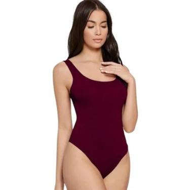 Imagem de Body Básico Suplex Feminino Decote Nas Costas  - WOLFOX, Vinho, G