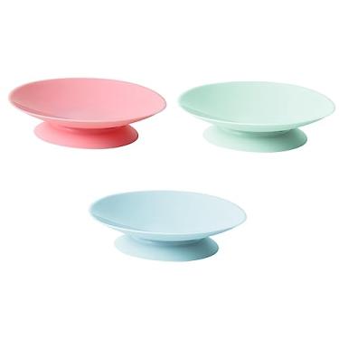 Imagem de 3 peças de pratos com ventosa para bebês, talheres de sucção, tigelas de sucção de silicone para crianças pequenas, utensílios de mesa, sugador de silicone, sugador de silicone