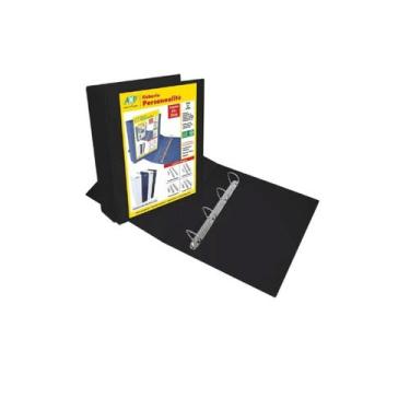 Imagem de Fichário Personalizável Oficio Preto 4 argolas Lombo 75mm - Acp