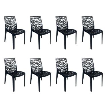 Imagem de Kit 8 Cadeiras De Jantar Oficial Gruvyer Preto