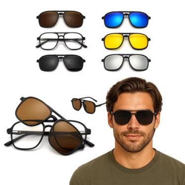 Imagem de Armação De Óculos Sem Grau 2333 Polarizado Clip On 6 Em 1 - Mike Shop