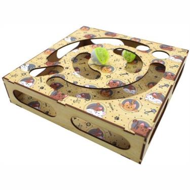 Imagem de Brinquedo Gato Labirinto Corre Corre Bolinha de plastico com Guizo Int