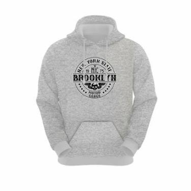 Imagem de Moletom Canguru Unissex Algodão Blusa de Frio Capuz Bolso Inverno-Unissex