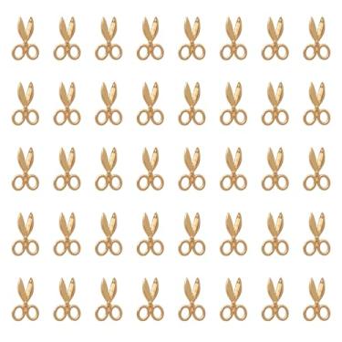 Imagem de Ruwado 50 peças de pingentes de tesoura, 1,6 x 1 cm, metal vintage, fofo, ferramenta de barbeiro, pingentes de tesoura, para mulheres, faça você mesmo, colar, pulseiras, chaveiro, brinco, decoração de