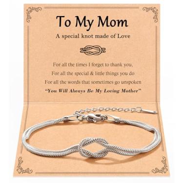 Imagem de Tarsus Pulseira Love Knot Mom, presente de aniversário, dia das mães, Natal, presentes para mães e mulheres, average, Aço inoxidável, Sem Pedra Preciosa
