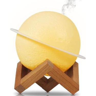 Imagem de Umidificador de Ar Ambiente Ultrassônico Luminária 3d Planeta SATURNO Difusor Aromatizador