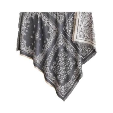 Imagem de Lenço Pashmina De Caxemira Feminino Com Design Floral Inverno Quente M