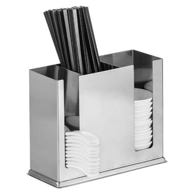 Imagem de Suporte de utensílio aço inoxidável multifuncional de grande capacidade utensil rack para pauzinhos organizador de colher para restaurante de cozinha em casa