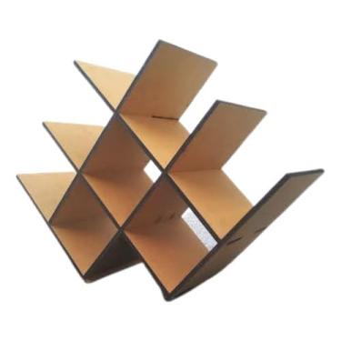 Imagem de Adega de Mesa para 8 Garrafas, MDF Preto, 45 x 30 x 15 cm