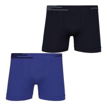 Imagem de Kit 2 Cuecas Boxer Box Lupo Microfibra Sem Costura Original, Royal com