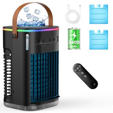 Imagem de AIRTHRYL Refrigerador de ar evaporativo bateria embutida de 5400 mAh, tanque de água de 1200 ml