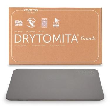 Imagem de Momo Lifestyle Tapete para Banheiro de Terra Diatomácea Drytomita, Seca Rápido para Saída de Box, Antiderrapante (Cinza Grafite, 80 x 50 cm)