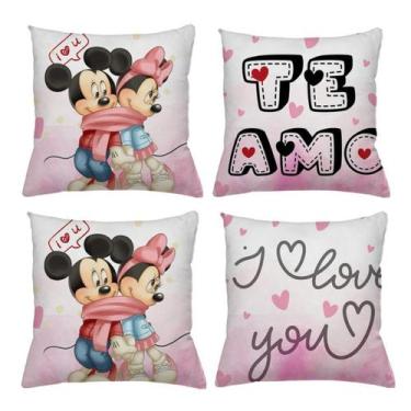Imagem de Kit 4 Capas Para Almofadas Mickey e Minnie Disney Decoração - SS Casa 