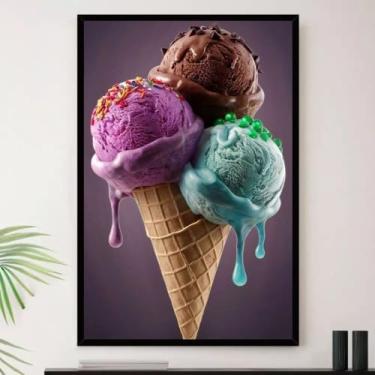 Imagem de Genérico, Quadro Sorvete Sorveteria Casquinha Decorativo A3 35x45cm