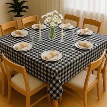 Imagem de Toalha de Mesa Xadrez Retangular Casa Apartamento Pousada Hotel Airbnb 2,20 X 1,50 (PRETO)