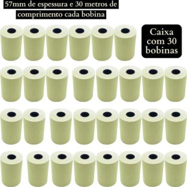 Imagem de Bobina para Calculadora de Mesa 57x30mm Caixa com 30 Rolos Papel Branc
