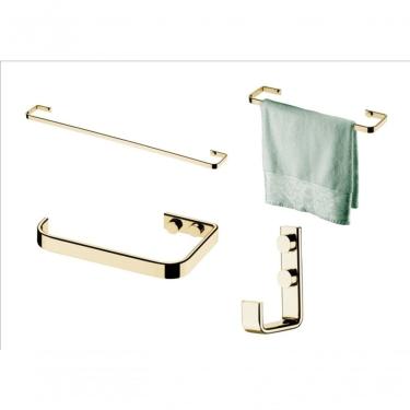 Imagem de Kit Banheiro Lavabo 4 Peças Dourado Future