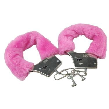 Imagem de Algema Metal Revestida De Pelucia Rosa Bdsm Fantasia Sexual