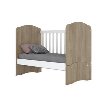 Imagem de Quarto De Bebê Compacto Com Berço E Guarda Roupa Lápis De Cor Espresso Móveis Rústico/branco