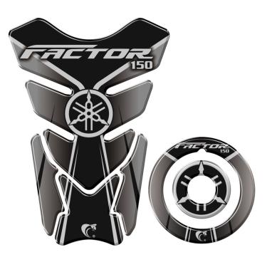 Imagem de Adesivo Protetor Tanque E Bocal Moto Yamaha Factor 150 Cinza Escuro