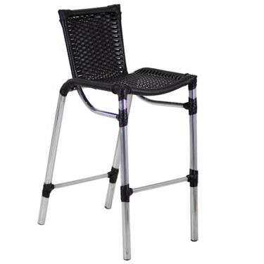 Imagem de Banqueta Alumínio Fortaleza Alta Para Balcão, Cozinha E área Preto