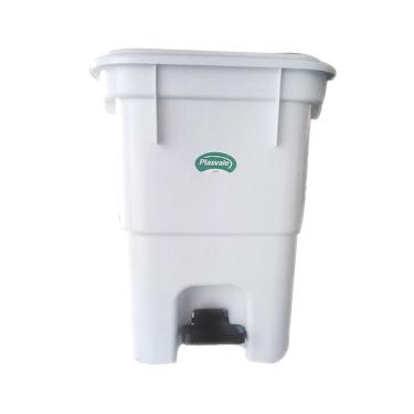 Imagem de Lixeira 50l C- Pedal Branco Plasvale 12908300