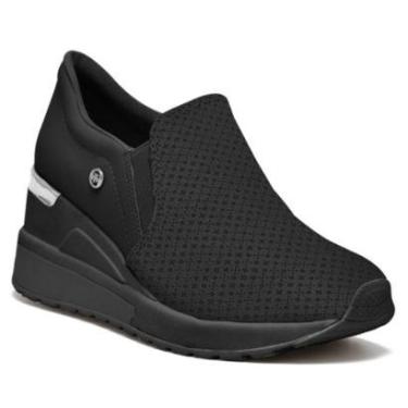 Imagem de Tênis Feminino Anabela Slip On Preto Prata Via Marte 046-002-13-Feminino