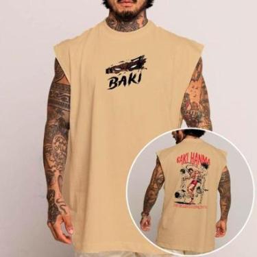 Imagem de Camiseta Regata Algodão Machão Oversized Abstract Anime Manga Baki Hanma Arte-Unissex
