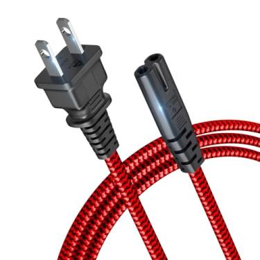 Imagem de Goalfish Cabo De Alimentação, 2 M, 7 A, 125 V, 18 Awg, Pinos, Para Tv Ps5, Ps4, Ps3, Xbox, Alto-Falante, Monitor, Samsung Lg, Impressora, Pc, Laptop, Substituição - Vermelho