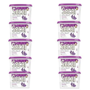 Imagem de Kit 10 Antiumidade Antimofo 180g Desumidificador Para Armários Gavetas Closets E Outros Ambientes Despensa Cozinha Lugares Fechados Úmidos (Lavanda)