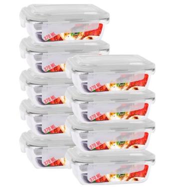 Imagem de 9 Potes de Vidro Hermético c/ Tampa 4 Travas Pequeno Marmita - PRATICA