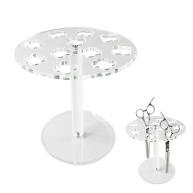 Imagem de Quaocens Suporte De Tesoura Acrílico, Portátil Para Cabelo, Armazenamento Barbeiro Estilista, Tosador (Transparente)