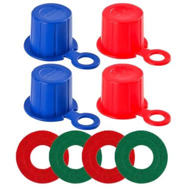 Imagem de Mandark Capa de terminal de bateria de carro, 4 peças de tampa superior de poste de bateria de veículo com arruelas, acessórios de protetor de terminal de parafuso prisioneiro de bateria automotiva