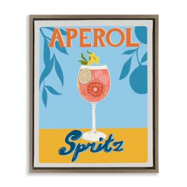 Imagem de Stupell Industries Tropical Aperol Spritz Brown Framed Floater Canvas Wall Art Design por Jo Reid, 17 x 21