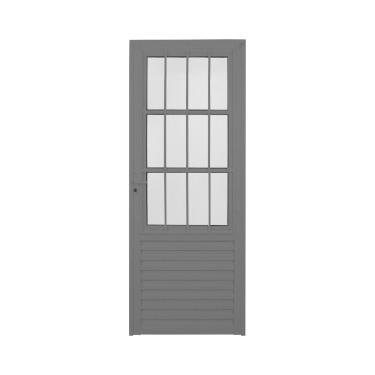 Imagem de Porta de Aluminio Postigo 210x80cm Sólida Preto