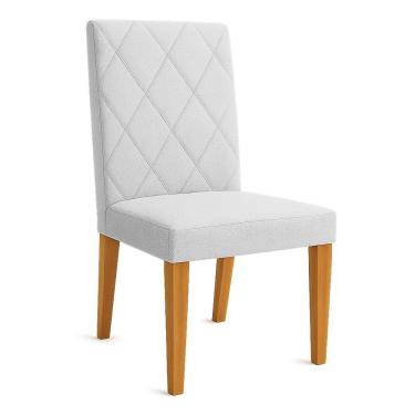 Imagem de Cadeira de Jantar Estofada Siena Linho Pés Trapézio Castanho - Pallazio