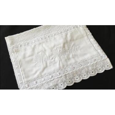 Imagem de Toalha batizado felpuda bordada bordado ingles - Luiza bebe